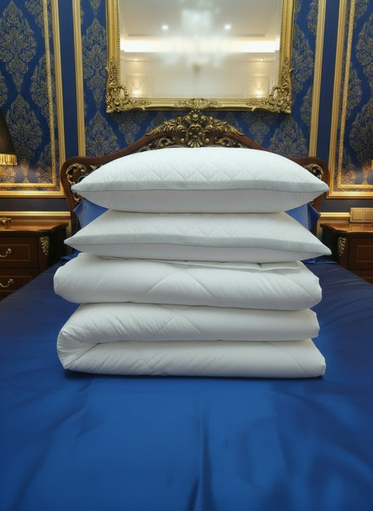 Dr.SleepWell %100 Premium (2Adet) Klimalı Elyaf Yastık & Çift Kişilik Yorgan Set