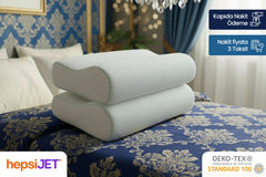 2 Adet Dr.SleepWell Premium Boyun Destekli %100 Visco Ortopedik Yastık