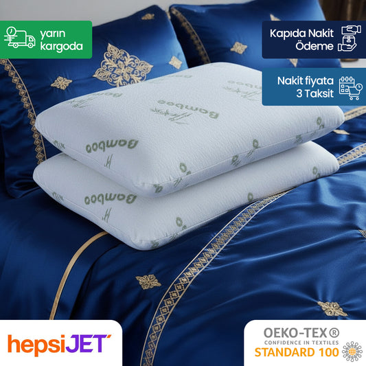 2 Adet Dr.SleepWell Konturlu Premium Bambu Hafızalı Visco Yastık