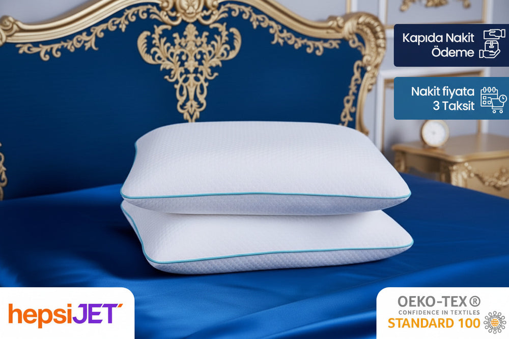 2 Adet Dr.SleepWell Premium Visco Memory Foam Hafızalı Boyun ve Uyku Destekleyici Yastık