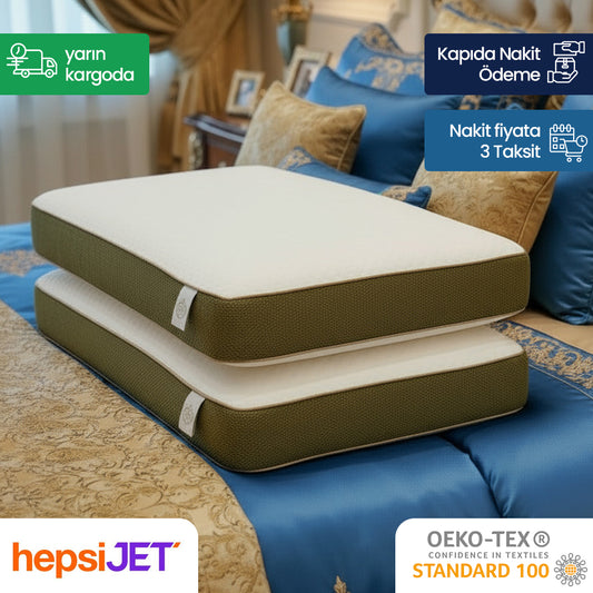 2 Adet Dr.SleepWell Premium Klimalı AirFile Hafızalı %100 Visco Ortopedik Yastık