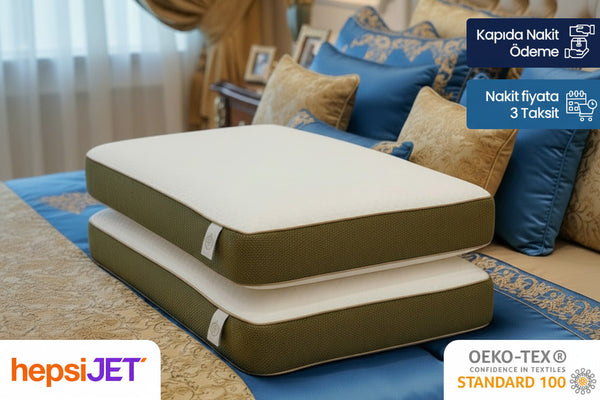 2 Adet Dr.SleepWell Premium Klimalı AirFile Hafızalı %100 Visco Ortopedik Yastık