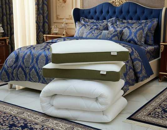 Dr.SleepWell %100 Premium Klimalı Visco Ortopedik Yastık (İki Adet) & Çift Kişilik Yorgan Set