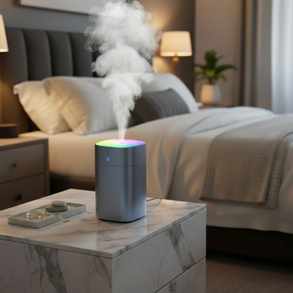 Ultrasonik Hava Nemlendirici Buhar Makinesi, Aroma Difüzörü ve Gece Lambası